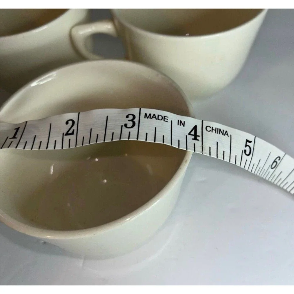 Vintage JG Meakin England Coffee Cups Diner Mug Style Cream Ironstone Set